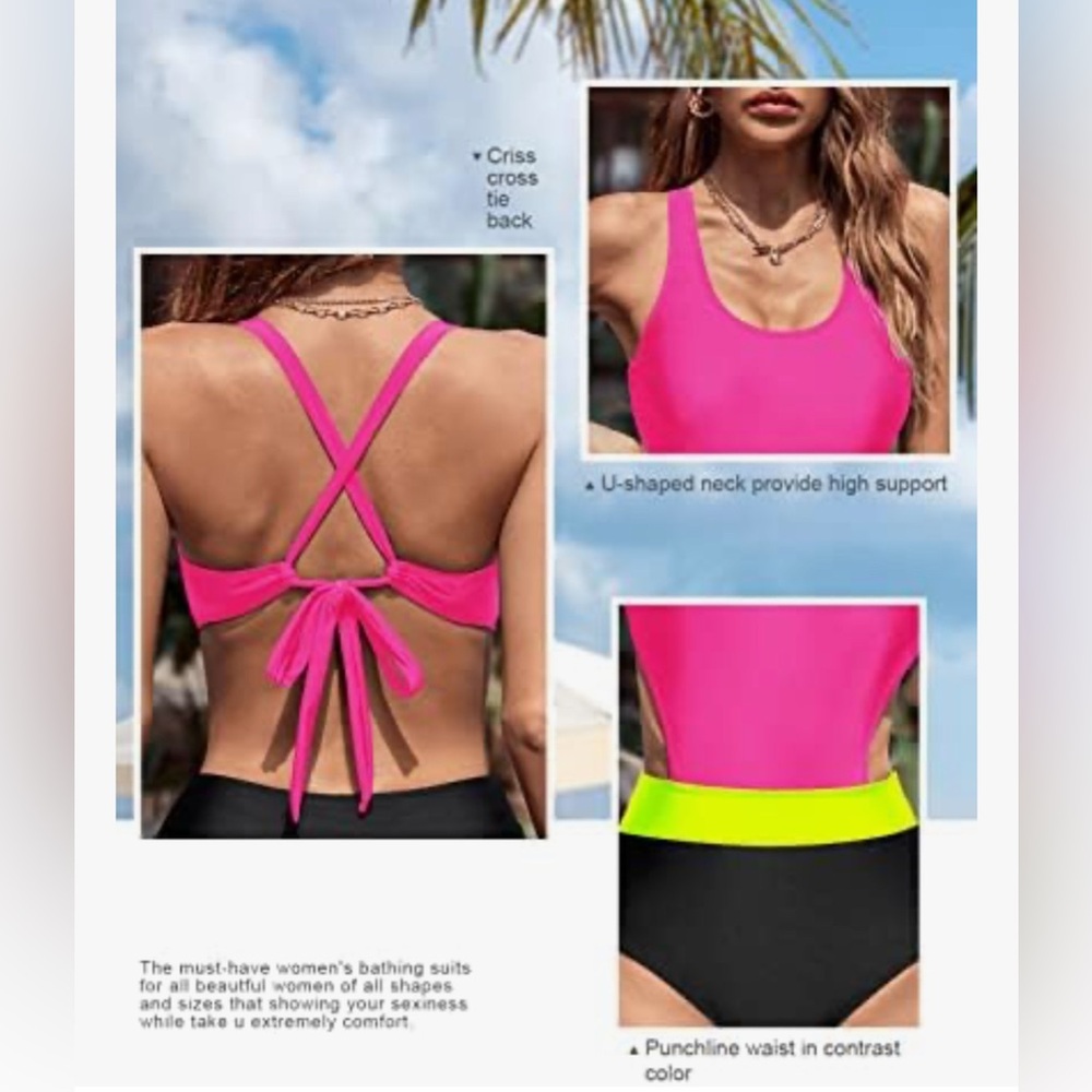 NWT - MOLYBELL - One Piece Swimsuit for Women High Waisted Swimsuit - Picture 3 of 7